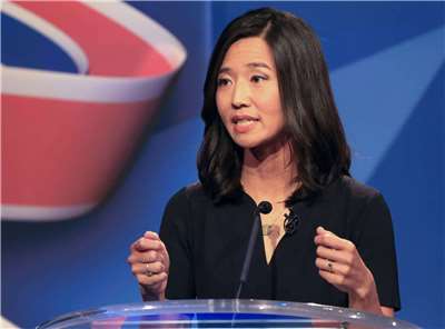 波士頓市長吳弭(Michelle Wu)。(美聯社/達志影像)