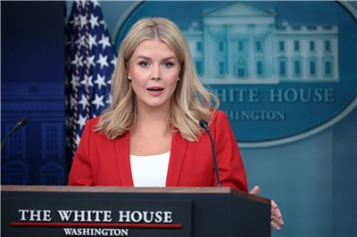 白宮發言人李威特(Karoline Leavitt)。 資料照片。