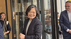 前總統蔡英文9日下午抵達德國柏林，展開卸任後第3度訪歐行程。