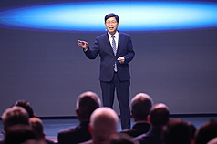 鴻海董事長劉揚偉(圖)出席2025鴻海科技日活動。
