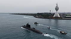 潛艦國造原型艦海鯤艦27日、28日連兩天出港進行海測。圖為第4次海測畫面。（台船公司提供）

