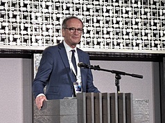 比利時台北辦事處與國際經濟合作協會27日共同舉辦「比利時－台灣科技之夜」，比利時科技產業聯盟
（AGORIA）執行長史戴克思（圖）期望能進一步共同強化供應鏈、價值鏈。 (圖：中央社)