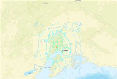 阿拉斯加27日發生規模6地震。 (圖:USGS)