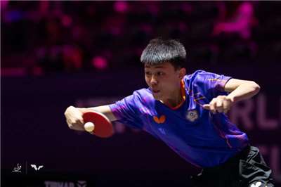 桌球小將鄭旻修獨拿2點，帶領台灣隊勇奪U15男團金牌。（取自WTT官網）