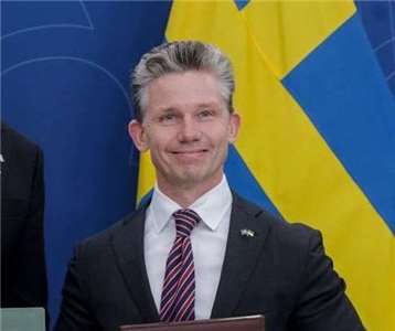 瑞典國防部長約松（Pal Jonson）。(資料照/X@Denys Shmyha)