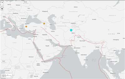 阿富汗2日深夜至3日凌晨左右發生規模6.3地震。(翻攝USGS官網)