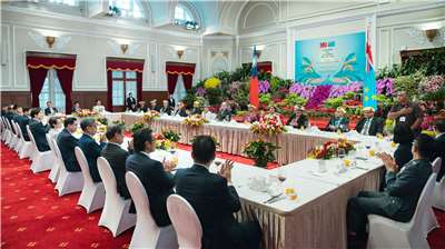 賴總統國宴接待吐國總理，感謝吐國堅定挺台國際參與。(圖：總統府)