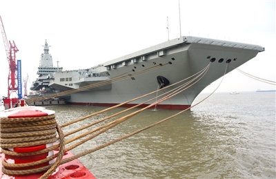 中國首艘彈射型航空母艦福建艦。資料照。(AFP)