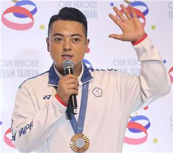 巴黎奧運射擊定向飛靶銅牌得主李孟遠。(資料照/總統府)