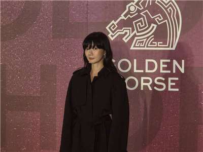 韓國影后裴斗娜首次來台，透露自己家人都超愛台灣。(江昭倫 攝)