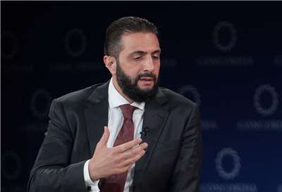 敘利亞總統夏拉(Ahmed al-Sharaa)(圖)將訪問華府，若成行，將是敘利亞國家元首首度訪問美國。資料照片