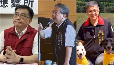 台市府農業局長張敬昌、與環境保護局長陳宏益、動保處長林儒良。（圖：中央社、台中市議會、台中市政府／央廣合成）