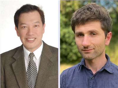 第29屆「台法文化獎」揭曉，吳錫德（左）、盧松（右）共同獲獎。（文化部提供）