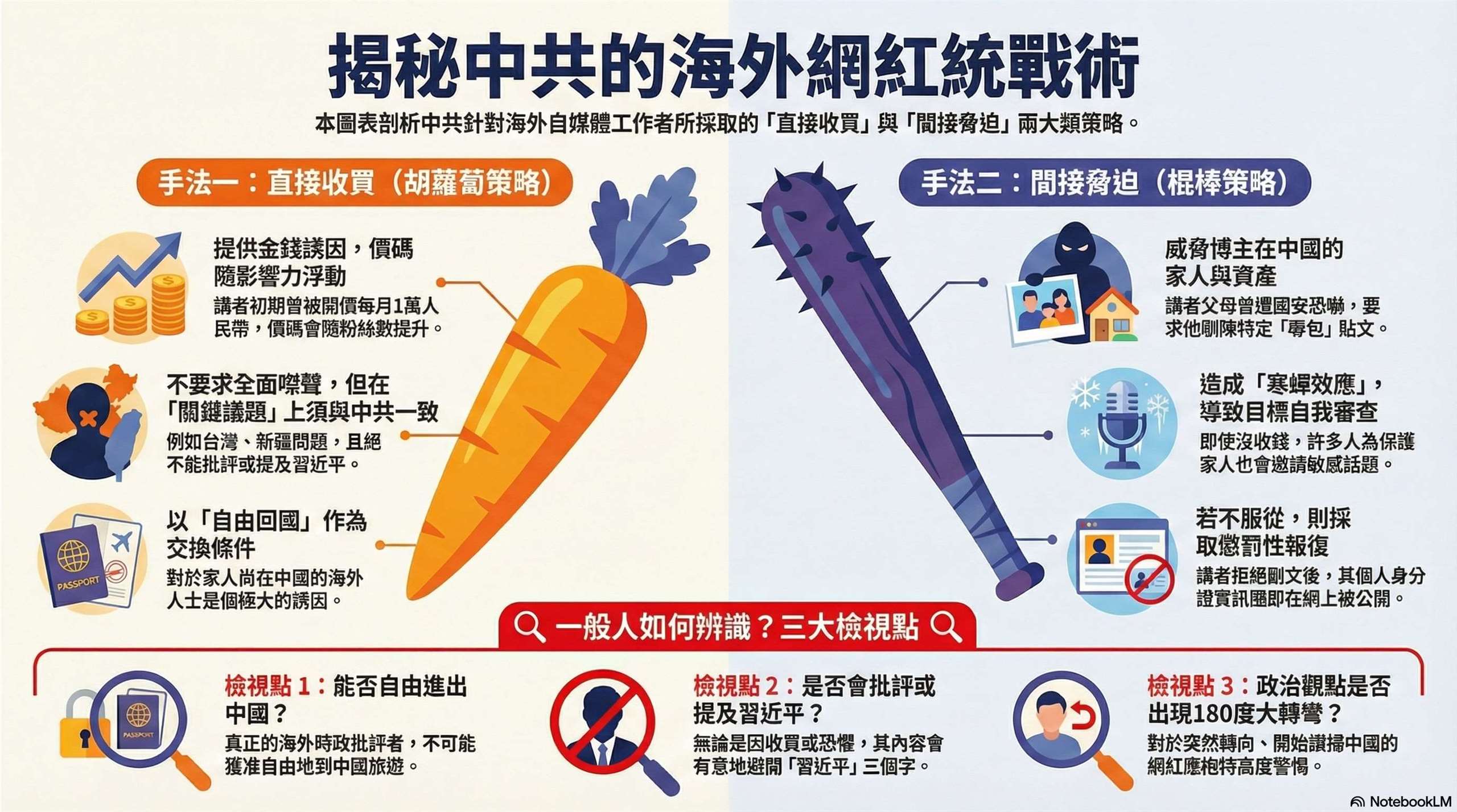 多倫多方臉揭露中共「收買網紅」 專家提供破解心法(AI製圖)