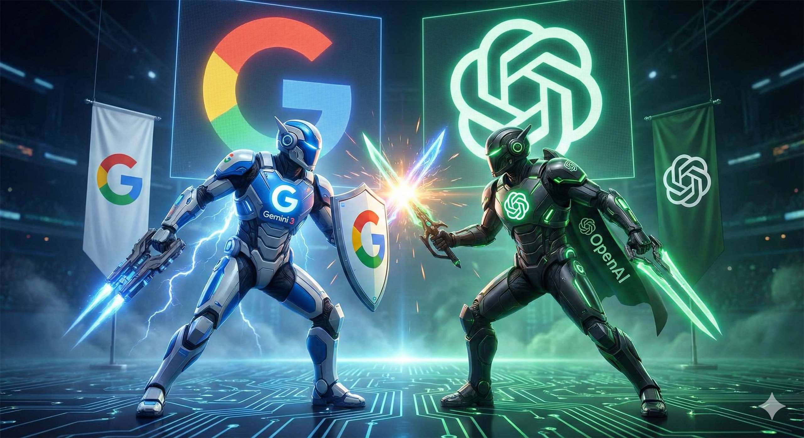 Google Gemini 3對決OpenAI。(示意圖/AI生成)