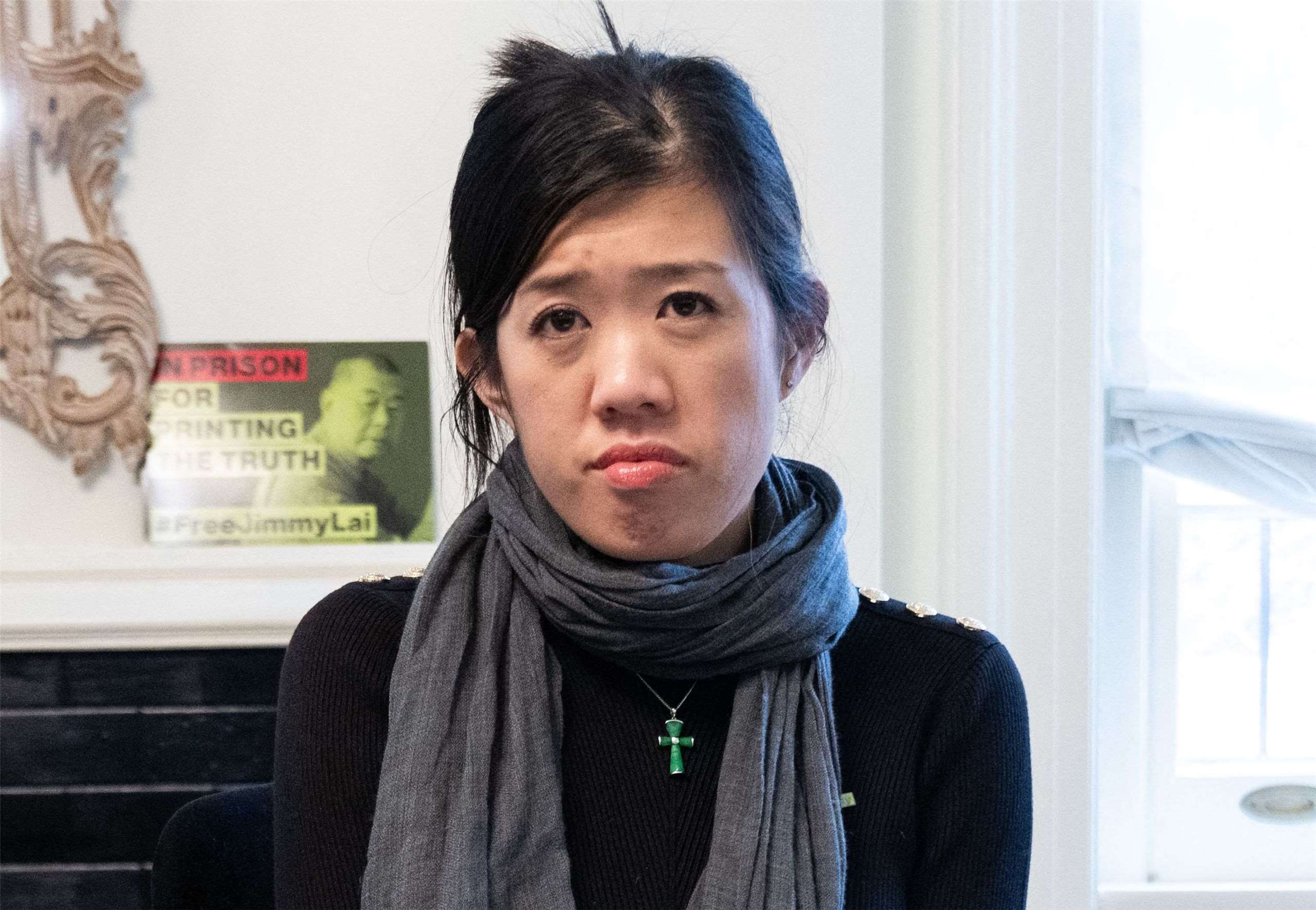 黎智英女兒黎采(Claire Lai)15日在華府召開記者會。