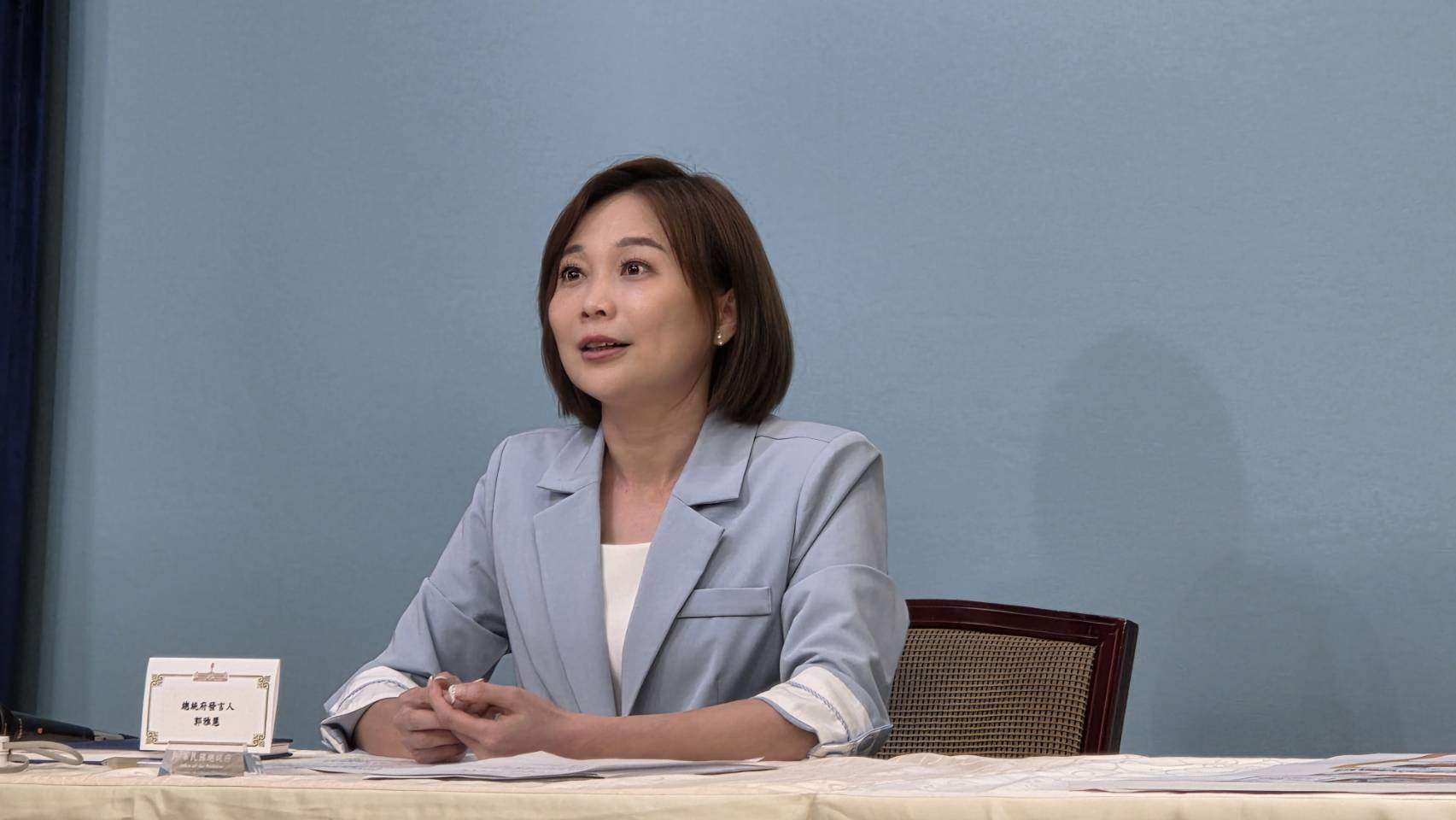 總統府發言人郭雅慧。（劉玉秋攝）