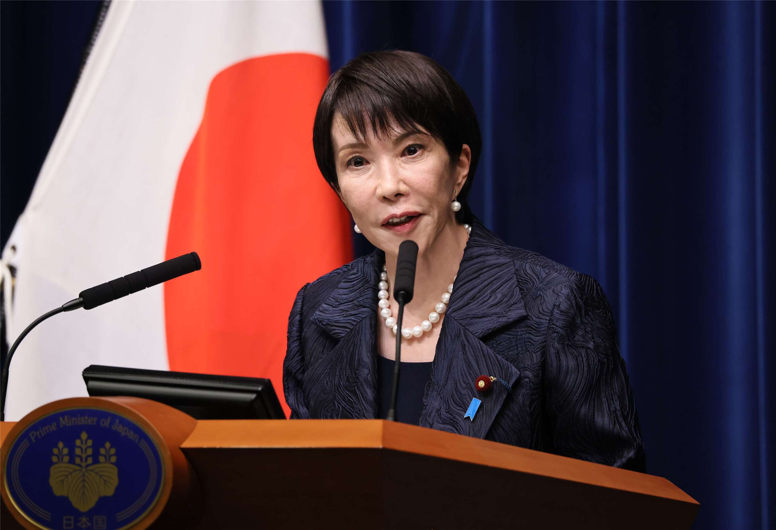 日本首相高市早苗上任後支持度多在七成以上。(美聯社/達志影像)