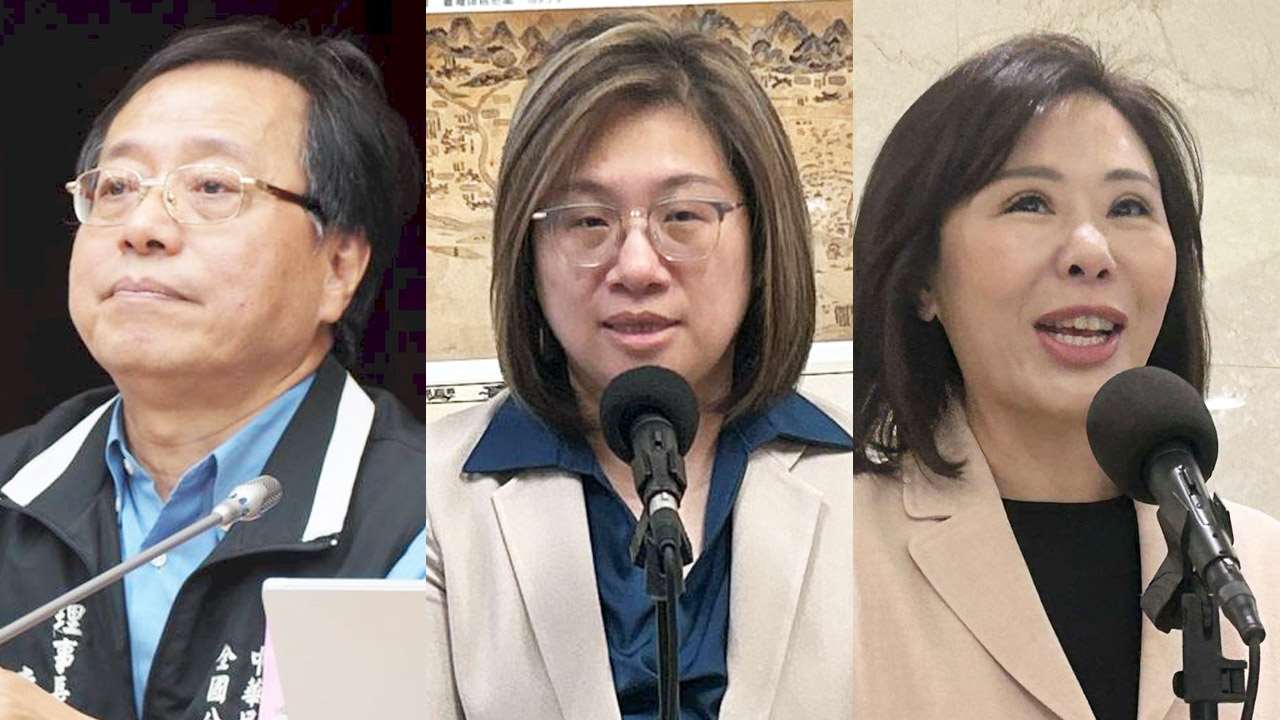 立法院上週三讀藍、白聯手推動的停砍公教退休金相關修法，各界各有不同看法，左起為全國公務人員協會前理事長李來希、民進黨立委陳培瑜、國民黨立委李彥秀。資料合成照。(Rti)