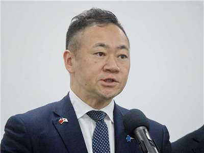 來台訪問的日本眾議員鈴木馨祐24日表示，此行有針對避免發生「台灣有事」而需要提高嚇阻能力互相交換意見 (央廣記者王照坤 攝)