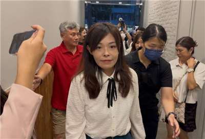 停職中的新竹市長高虹安(前中)。資料照。