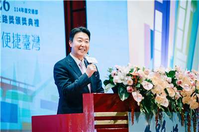 交通部長陳世凱12日在金路獎頒獎典禮上致詞。(交通部提供)