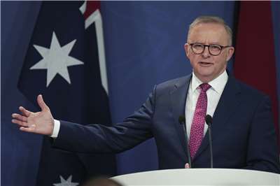 澳洲總理艾班尼斯(Anthony Albanese)。資料照。(AP/達志影像)