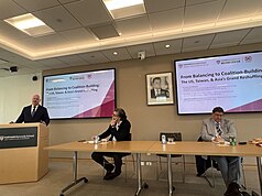 傳統基金會亞洲資深研究員葉望輝（左1）5日出席美中台戰略競爭新局研討會。（駐波士頓辦事處提供）
