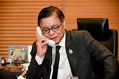 泰國外長希哈薩（圖）19日與美國國務卿盧比歐就泰柬邊境局勢通話。（泰國外交部提供）