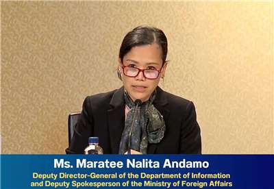 泰國外交部發言人馬瑞迪(Maratee Nalita Andamo)。檔案照。 (圖:FB/thailandprd)
