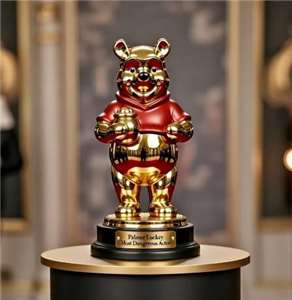 Anduril遭中國制裁 創辦人貼「金維尼」獎座照回應。 (圖:X@PalmerLuckey)