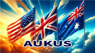 美國、英國、澳洲聯合成立「軍事安全合作夥伴關係」(AUKUS)，推動潛艦計畫，美國國防部已完成審查，將繼續推進。(AI合成圖)