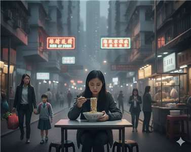 不幸在遠方發生，雖然哀傷，還是要正常生活(AI生圖)