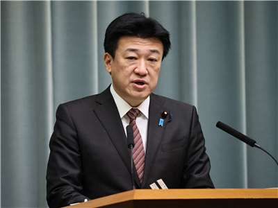 日本官房長官木原稔8日在東京首相官邸舉行記者會。