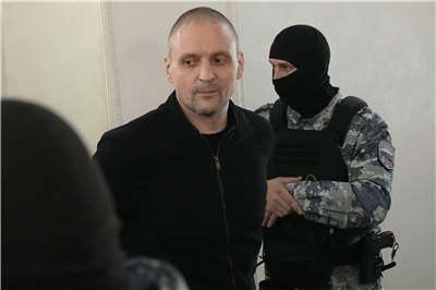 俄羅斯政治活躍人士尤達佐夫(Sergei Udaltsov)。2025年4月21日拍攝。檔案照。