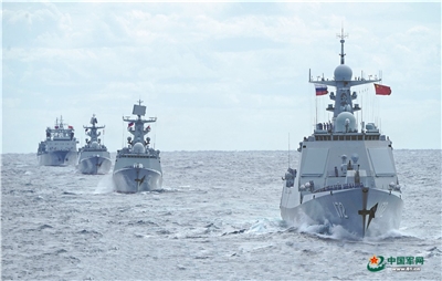 圖為2021年10月14日至17日，中俄海上聯合演習。(圖：中國軍網)