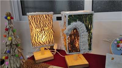 尖石兒少關懷據點用構樹皮製作的檯燈，結合環保與地方文化，溫暖偏鄉兒少的家庭