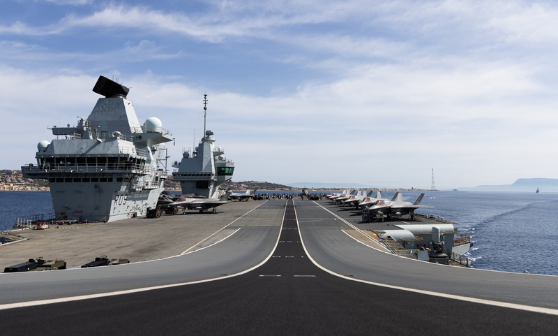 英國最先進航空母艦「威爾斯親王號」。
（英國海軍提供）
