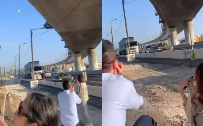 外交部長林佳龍20日在臉書分享駐以色列代表處協助台灣人撤離的影片，畫面中可聽見以色列鐵穹系統正在攔截伊朗飛彈的爆炸聲響。(擷取自林佳龍臉書)