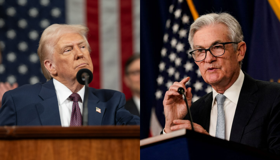 美國總統川普(Donald Trump)再次在真實社群對美國聯準會主席鮑爾(Jerome Powell)施壓。(圖:X@POTUS/路透社/達志影像，央廣合成)