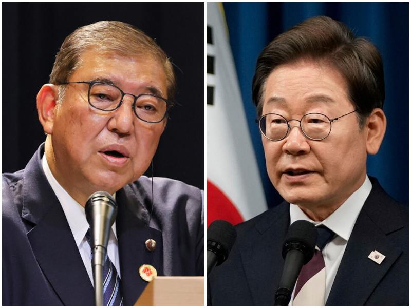 南韓總統李在明(右)、日本首相石破茂。(合成圖)