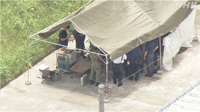 日本沖繩美軍嘉手納基地發生爆炸。(翻攝NHK)