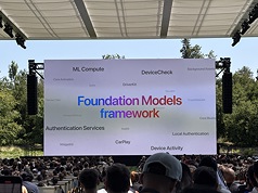 蘋果公司9日在加州總部舉辦年度全球開發者大會
（WWDC），宣布將透過基礎模型框架（Foundation 
Models framework），讓任何App都能直接運用Apple 
Intelligence核心的裝置端基礎模型。
