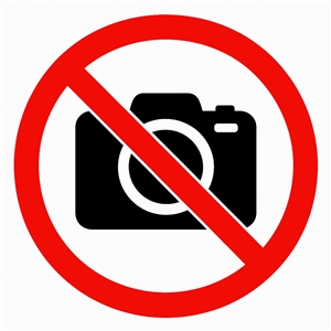 禁止拍照、禁止攝影。示意圖。(AI生成圖)