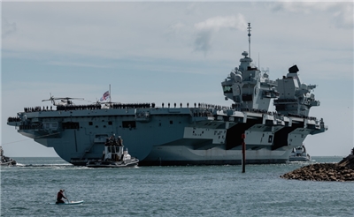 英國海軍航空母艦「威爾斯親王號」(HMS Prince of Wales)。(圖：中央社)