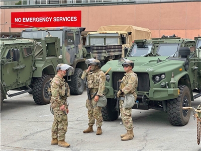 美國加州國民兵進駐洛杉磯。 (圖:X@USNorthernCmd)