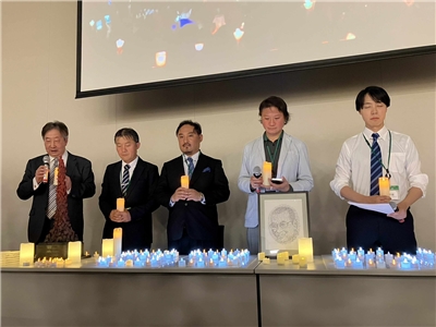 2025年6月3日在東京日本國會大樓紀念八九六四「天安門鎮壓」36週年活動。圖右二為潘嘉偉先生。(潘嘉偉提供)