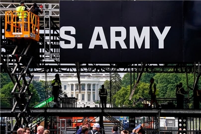 華盛頓特區(Washington, D.C.)正在為美國陸軍成立250週年慶典做準備。(路透社/達志影像)