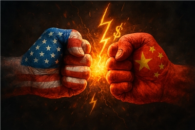 美中關係示意圖。(AI生成圖)