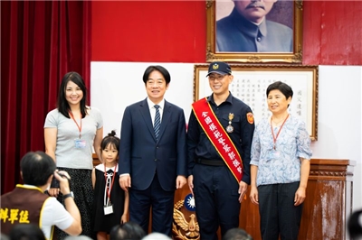 警政署12日舉行「2025警察節慶祝大會」，賴清德總統親臨勗勉，並頒發「全國模範警察」獎項。(楊仁翔 攝)